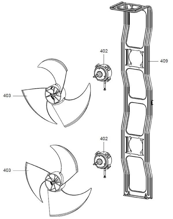 Exploded view Atag ODM 11 | buitenunit mono-fase: Ventilator