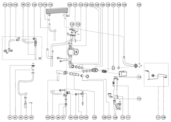 Exploded view Atag Enigma SHR 24T Standard: Waterzijdig