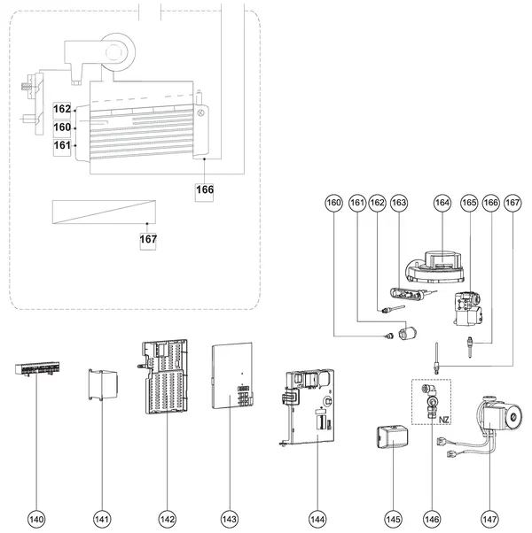 Exploded view Atag E32C | tot 2009 OSS2: Elektra