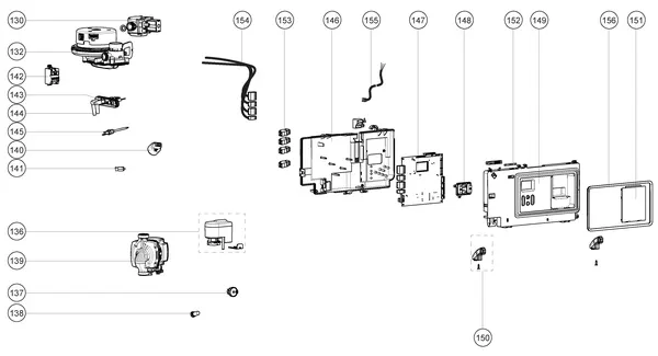 Exploded view Atag i20EC iCon1: Elektrische componenten