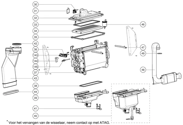 Exploded view Atag i36C iCon2: Wisselaar