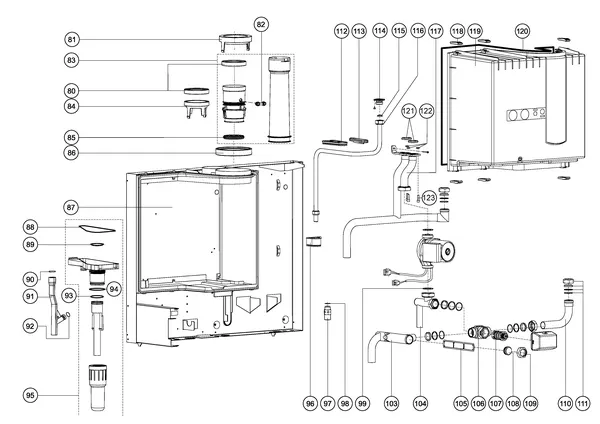 Exploded view Atag Q38C | vanaf 2005 OSS2: Leidingen