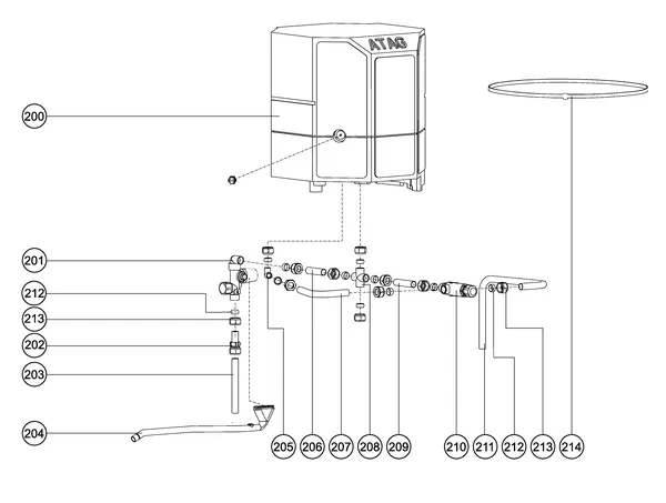 Exploded view Atag Q42C | vanaf 4-2009 OSS3: Waterzijdig