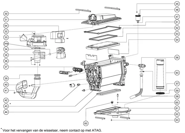 Exploded view Atag Q51C | vanaf 2005 OSS3: Wisselaar