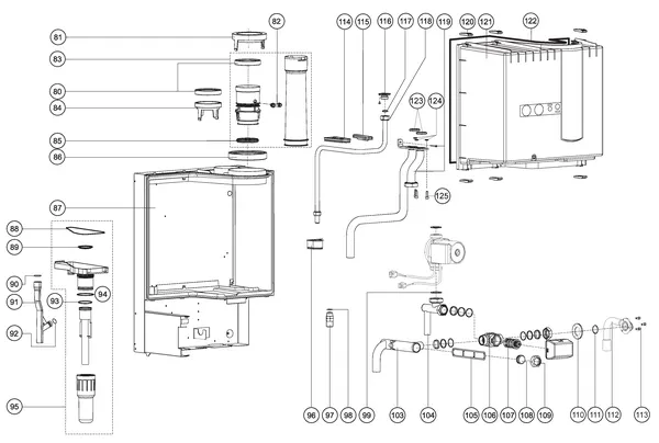Exploded view Atag Q25SC 200N OSS1: Aansluitdelen