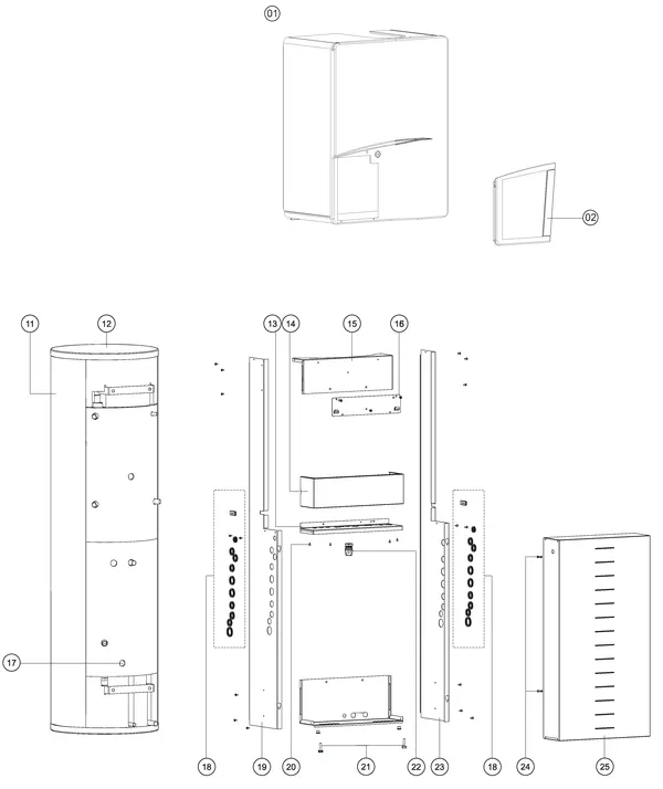 Exploded view Atag Q25SC 200N OSS1: Mantel