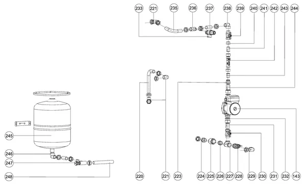 Exploded view Atag Q25SC 200N OSS1: Pomp