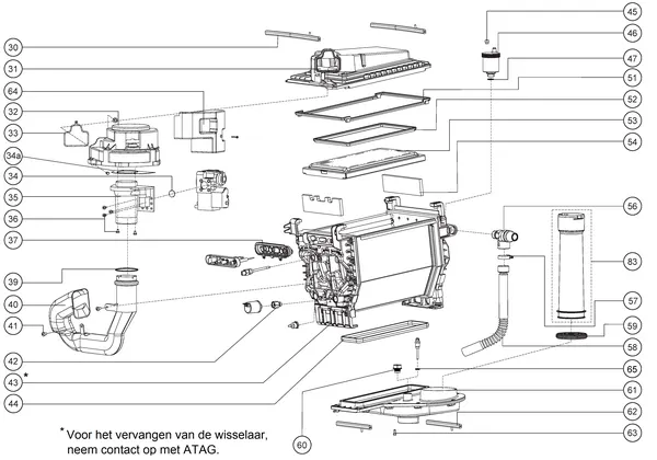 Exploded view Atag Q25SC 200N OSS1: Warmteblok
