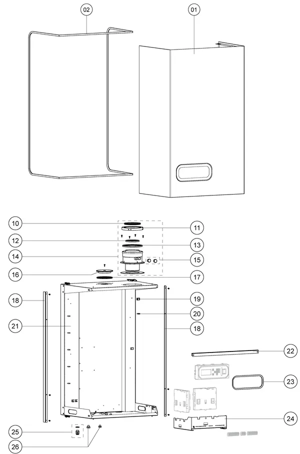 Exploded view Atag XL140 | vanaf 2012 OSS4: Mantel