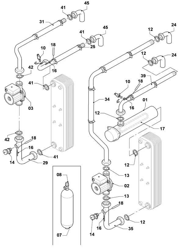 Vue éclatée AWB MagnaGeo 14 T HPS 140-2 : Pièces hydrauliques
