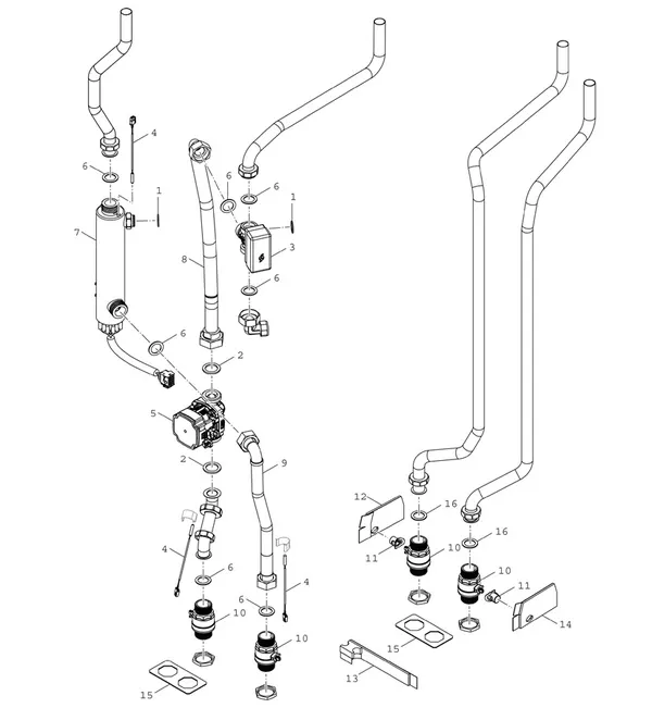 Vue éclatée Bosch Compress 7001i LWMF 8 : Hydraulique