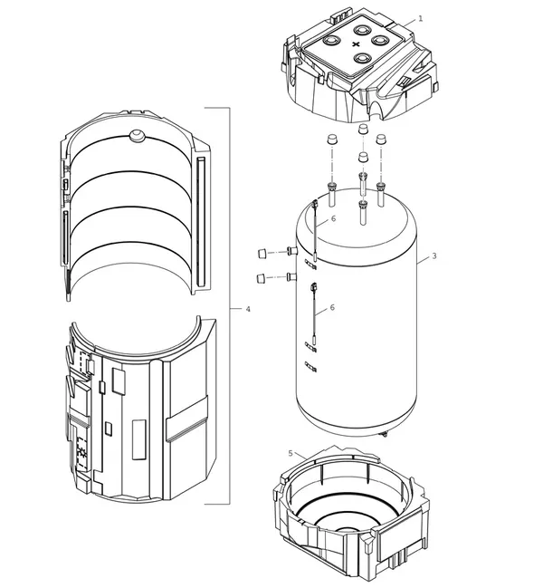 Exploded view Bosch Compress 7001i LWMF 12: Boiler