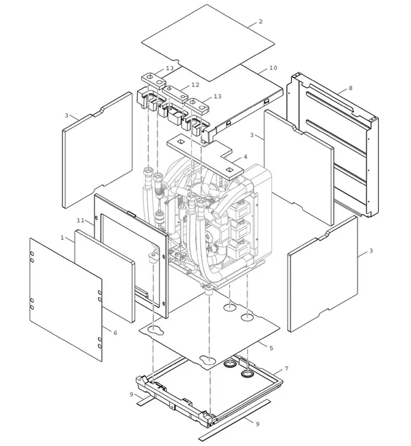 Exploded view Bosch Compress 7001i LWMF 16: Toestelmantel koelmiddelcircuit