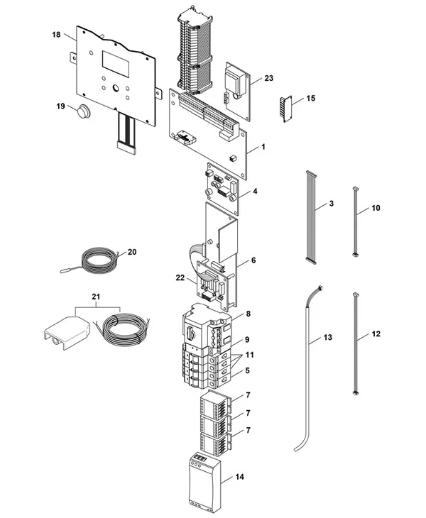 Exploded view Bosch Compress 6000 LWM 4,5kW: Regeling