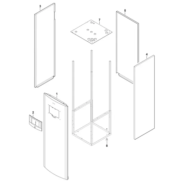 Exploded view Bosch Compress 6000 LWM 10kW: Mantel
