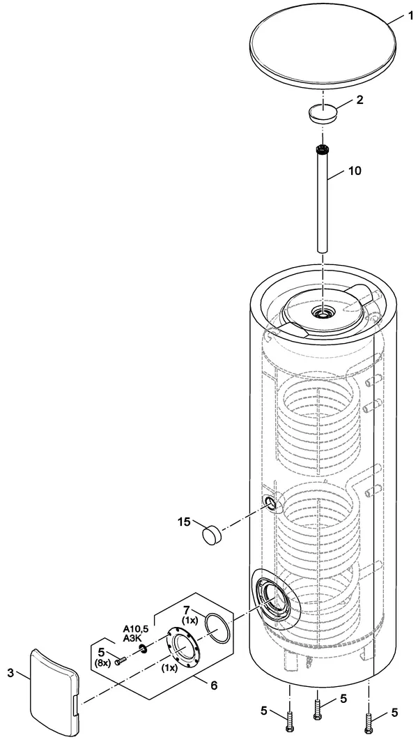 Exploded view Buderus (Bosch) SM290 5E: Totaaloverzicht