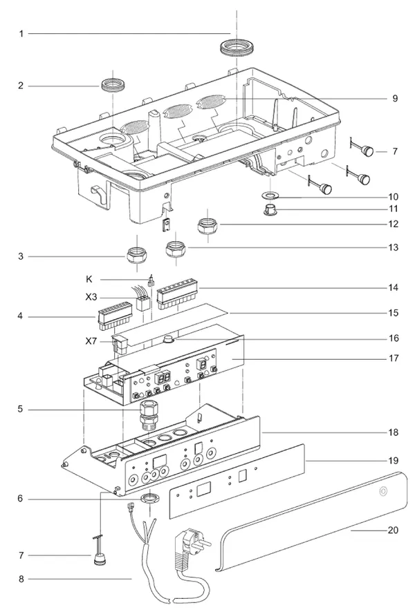 Exploded view Intergas Kombi Kompakt HReco 30 HR: Branderautomaat