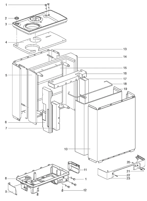 Exploded view Intergas Kombi Kompakt HReco 30 HR: Mantel