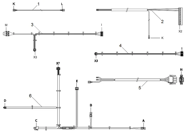 Exploded view Intergas Kompakt Solo HRE 18: Bedradingen
