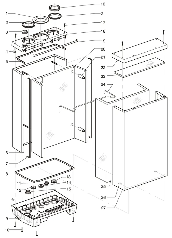 Exploded view Intergas Kompakt Solo HR 12: Mantel