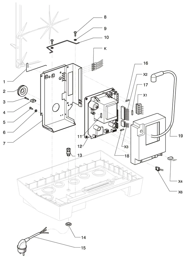 Exploded view Intergas Kompakt Solo HR 22: Branderautomaat fmt850 tot december 2005