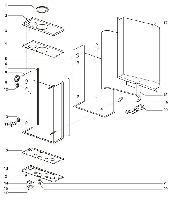 Vue éclatée Intergas Prestige CW5 : Binnenmantel