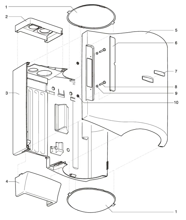 Vue éclatée Intergas Prestige CW5 : Buitenmantel