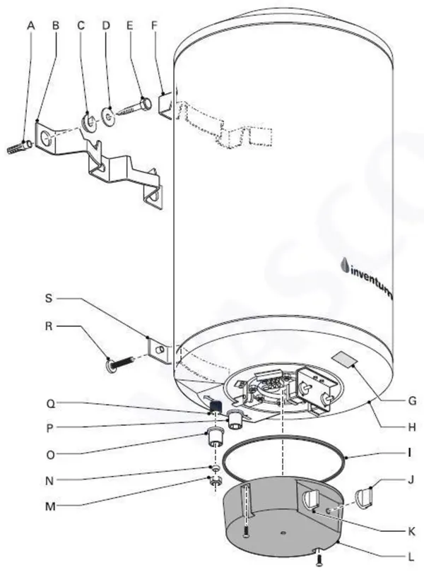 Exploded view Inventum EDR 150 Hoogvermogen: Totaaloverzicht