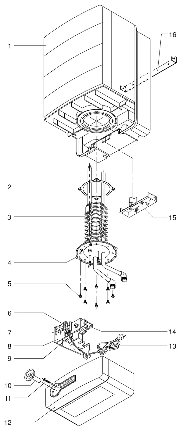 Exploded view Itho Daalderop Close-up 10 (1989-1996): Totaaloverzicht