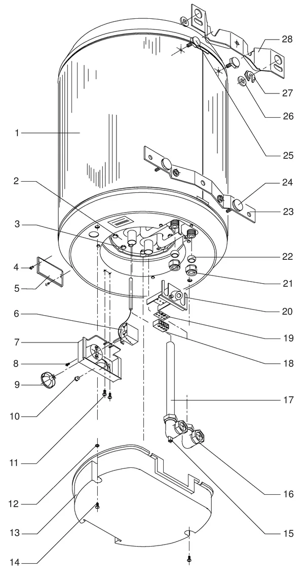 Exploded view Itho Daalderop CV-Plus 80/35 (t/m 1997): Totaaloverzicht