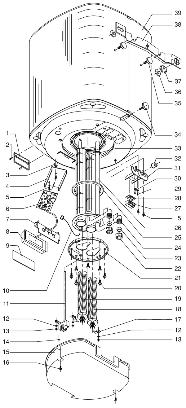 Exploded view Itho Daalderop Duo Sensor 50: Totaaloverzicht