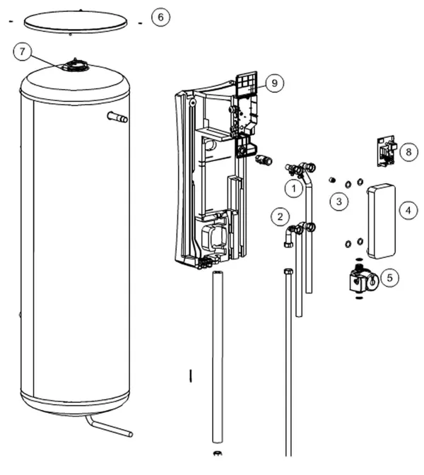 Vue éclatée Itho Daalderop OLB2 90 DDS : Vue d'ensemble