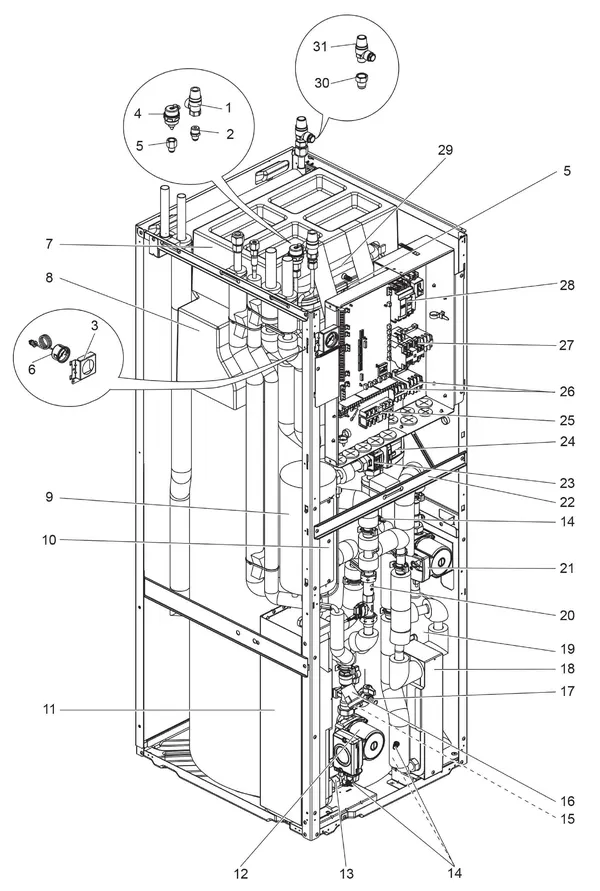 Exploded view Mitsubishi Electric EHST20C-TM9C: Totaaloverzicht