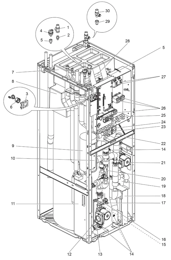 Vue éclatée Mitsubishi Electric EHST20D-MHC : Vue d'ensemble