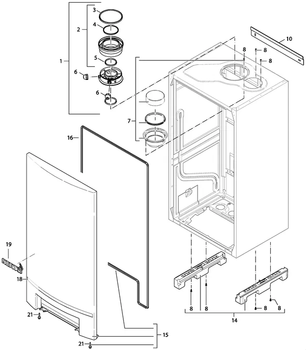 Exploded view Nefit (Bosch) TopLine HR 50 II: Mantel