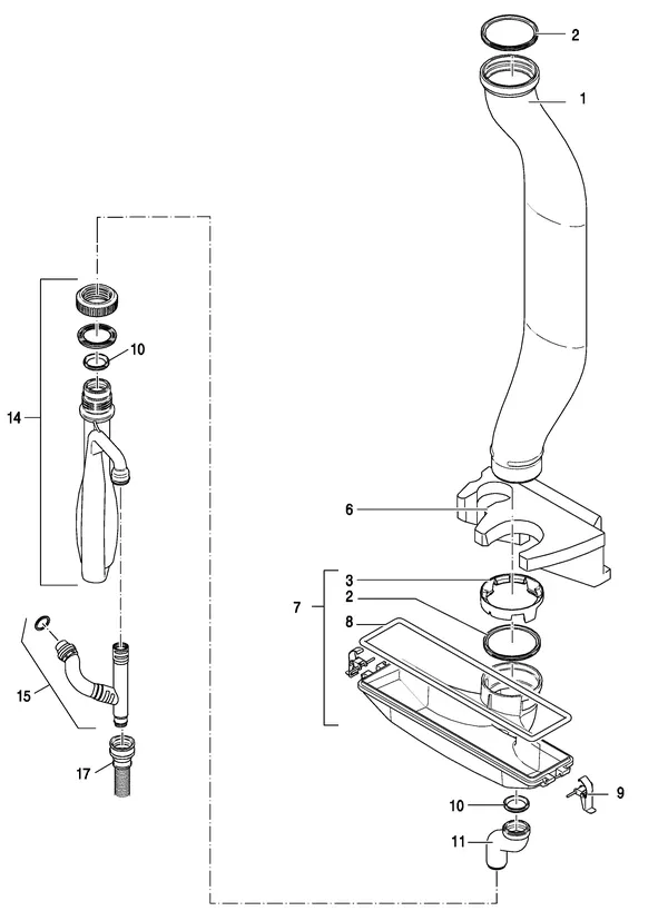 Exploded view Nefit (Bosch) TopLine HR 50 II: Sifon