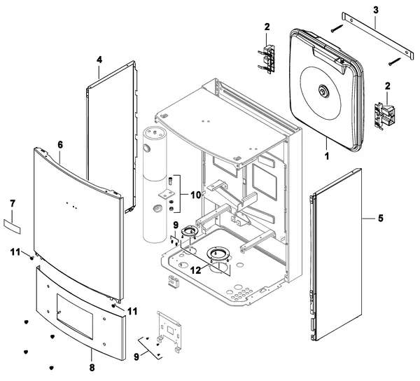 Exploded view Nefit (Bosch) IDU Split 2-6 E: Mantel