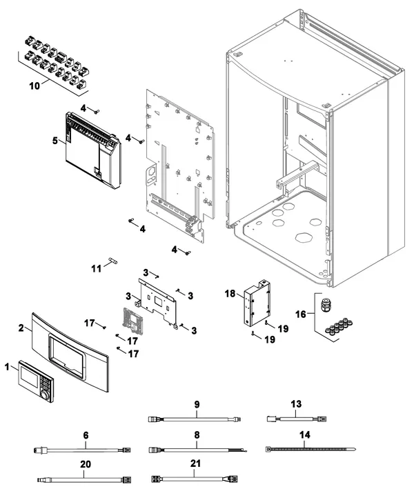 Exploded view Nefit (Bosch) Monoblock IDU 5-9 B: Elektra