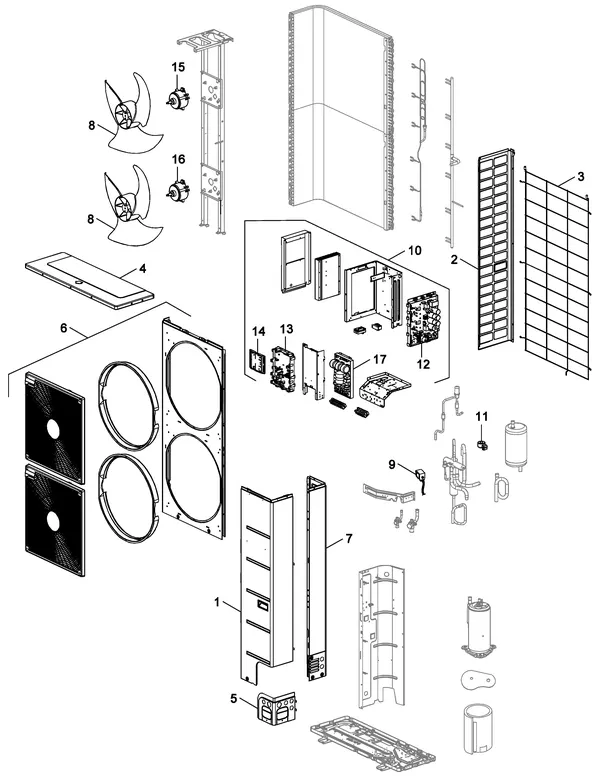 Vue éclatée Nefit (Bosch) ODU Split 15t : Vue d'ensemble