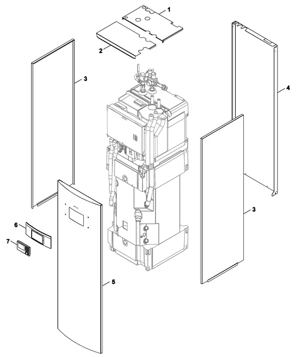 Vue éclatée Nefit (Bosch) IDU Split 8-15 TS : Habillage