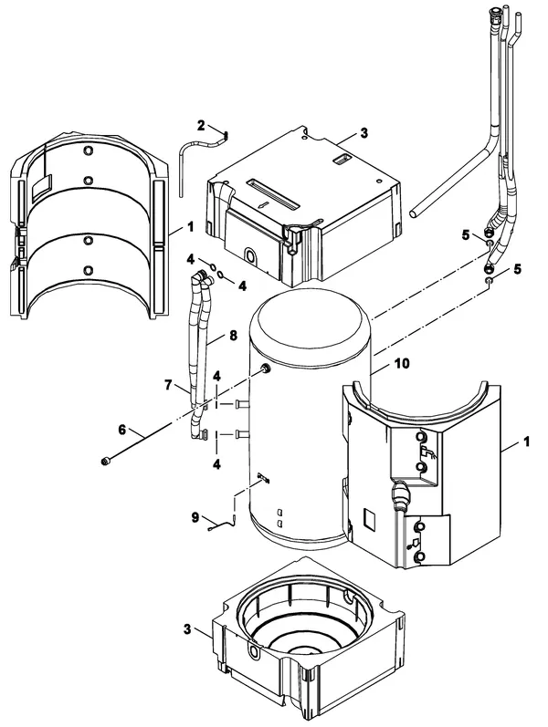 Vue éclatée Nefit (Bosch) Monoblock IDU 13-17 TS : Ballon d'eau chaude