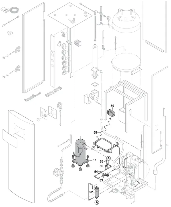 Exploded view Nefit (Bosch) Auris E C7 OS: Koelmiddelcircuit