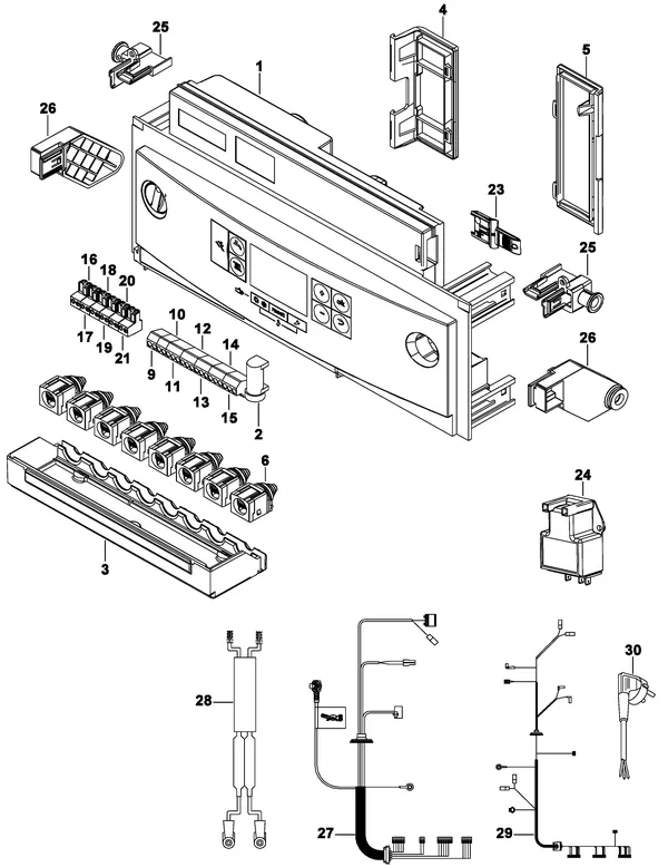 Exploded view Nefit (Bosch) BaseLine HRC24 CW3: Branderautomaat