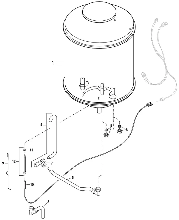 Exploded view Nefit (Bosch) EcomLine Classic HRC 30V: Waterzijdig