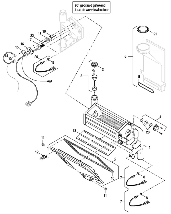 Exploded view Nefit (Bosch) EcomLine Classic HRC 30V: Wisselaar