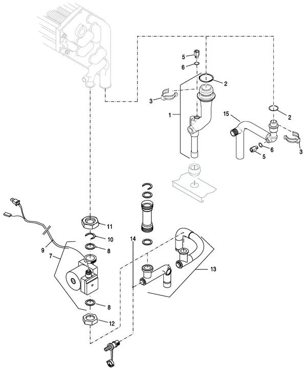 Exploded view Nefit (Bosch) EcomLine Classic HR 22: Pomp leidingen