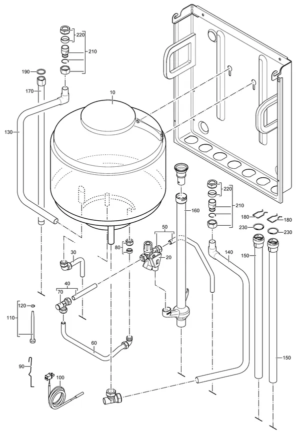 Exploded view Nefit (Bosch) EcomLine Elite HRC 24 CW4: Boiler