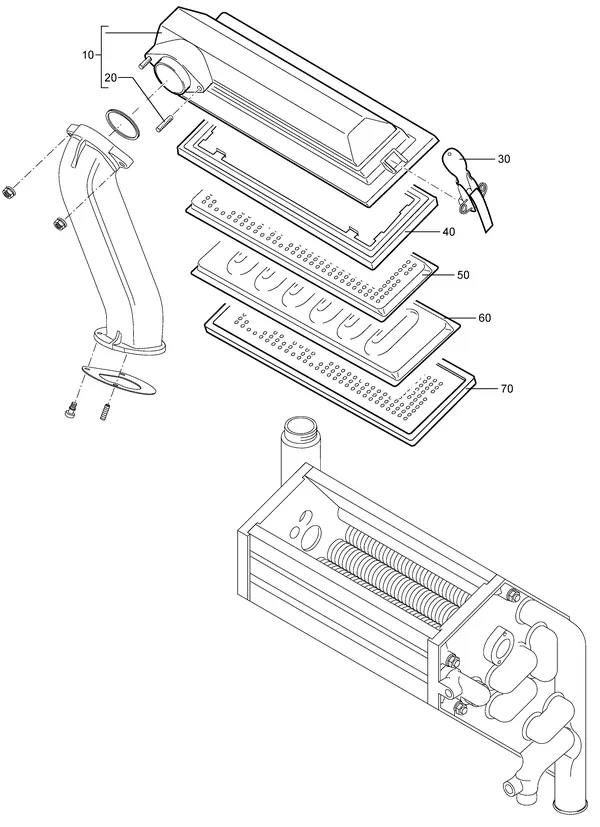 Exploded view Nefit (Bosch) EcomLine Elite HRC 24 CW4: Brander