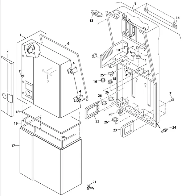 Exploded view Nefit (Bosch) EcomLine Excellent HRC 22V: Mantel