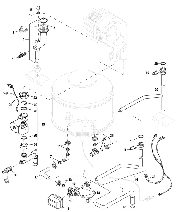 Exploded view Nefit (Bosch) EcomLine Excellent HRC 30V: Hydrauliek